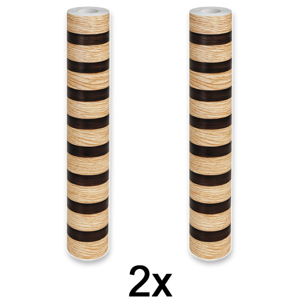2x Holzoptik-Wandaufkleber – 300 x 45 cm, PVC, abziehen und aufkleben | LINEWALL